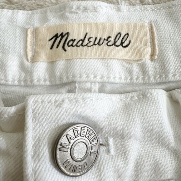 Madewell Cropped Denim Jeans Size 29P White Wide Leg Culottes Flared - Picture 6 of 13